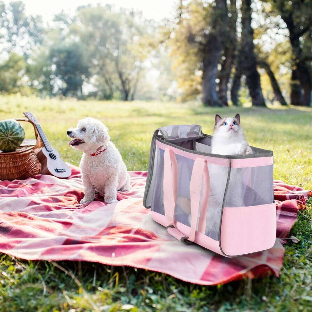 FUNADD Cat Dog Carrier Handbag Portable Breathable Pet Outdoor Shoulder Tote Bag 26H0130
