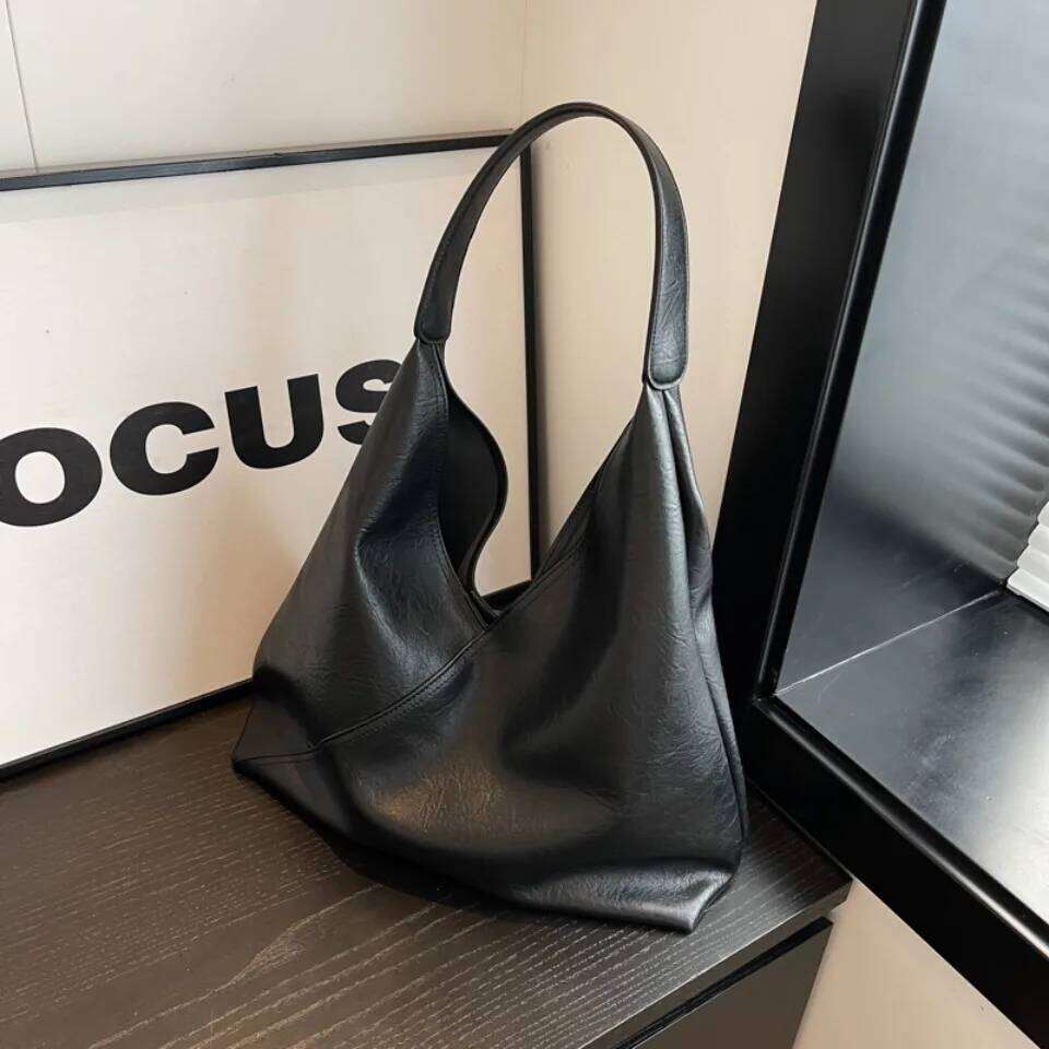 Winter Style Retro 2 in 1 Shoulder Bags for Women Soft PU Leather Large Capacity Underarm Hobo Shopper Tote Handbag New Z260130