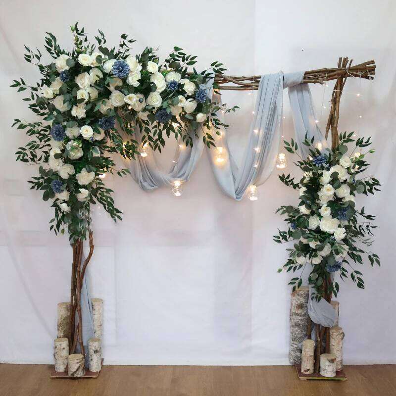Simulation Blue Wedding Arch Decorative Floral Artificial Rose Peony Flower Row DIY Outdoor Screen Welcome Decor Hanging Flowers Y260130