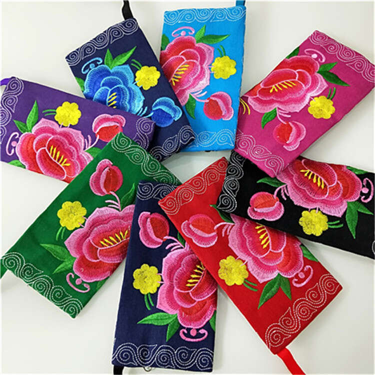 2026 New Ethnic Style Soft Wallet Women, Embroidered Phone Coin Purse, Handheld Clutch Bag For Women
