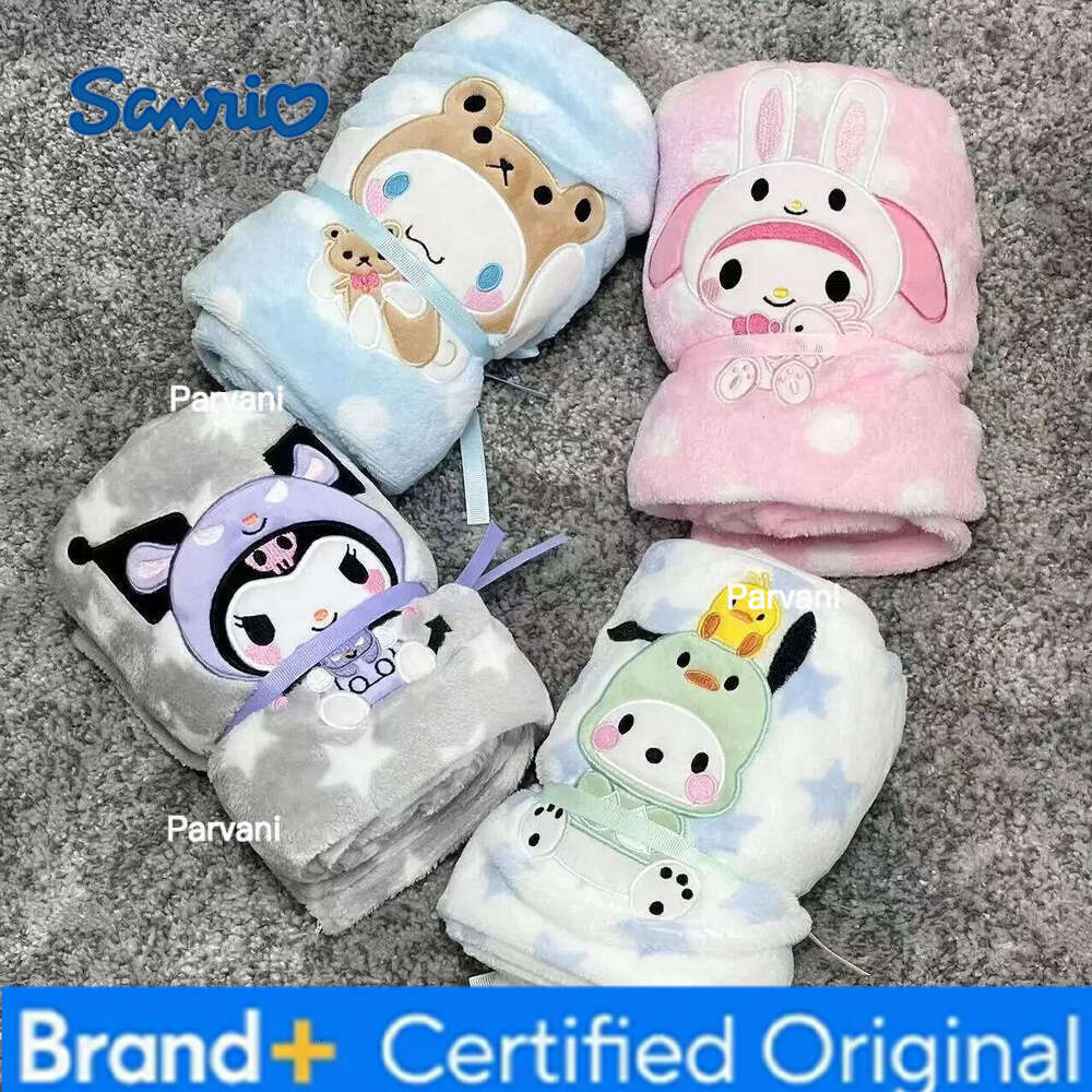 Sanrio Cute Nap Kuromi My Melody Cinnamoroll Pochacco Japanese Style Single Size Blanket For Child Spring Autumn Summer H260130