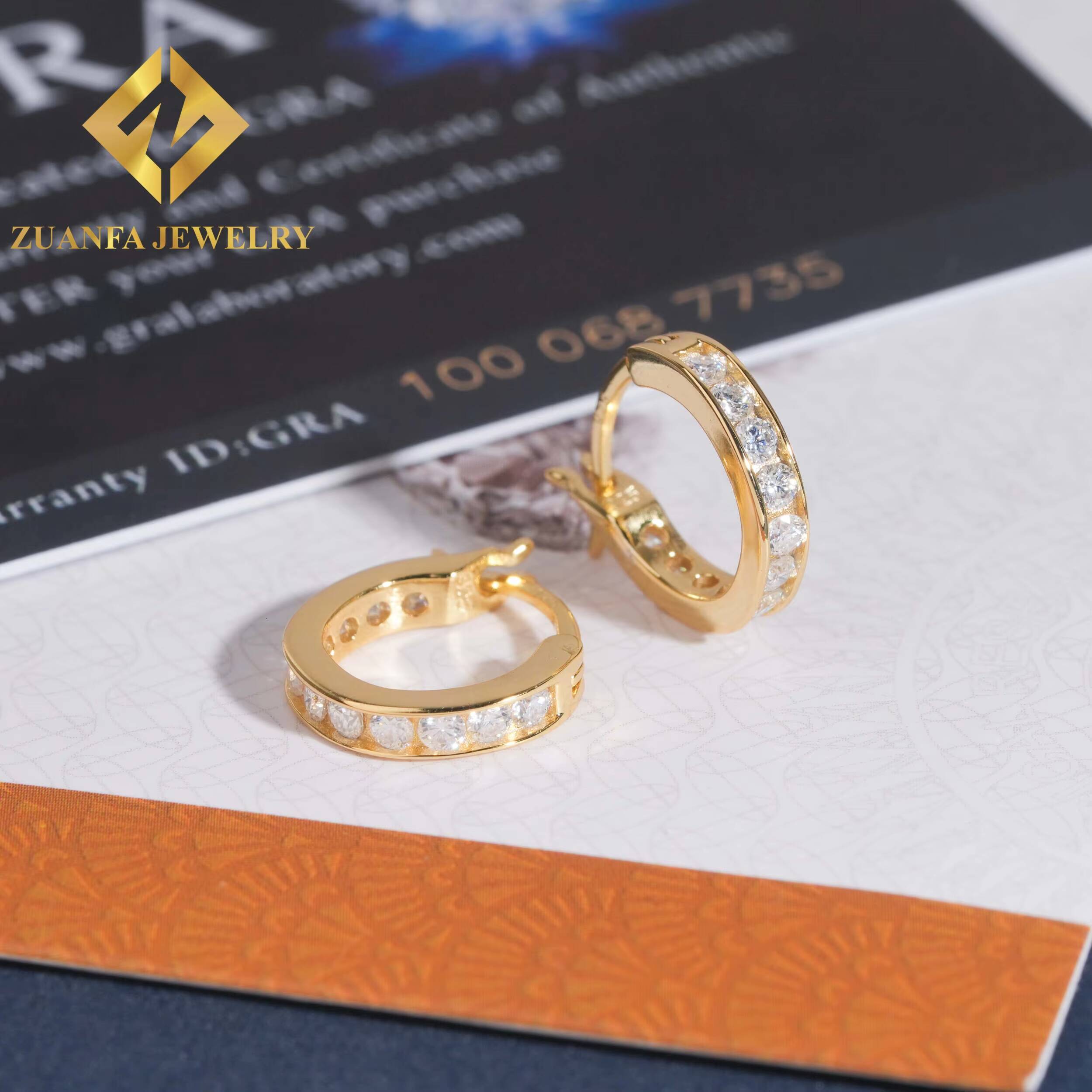 Fashion Hoop Earring 925 Sterling Silver VVS Moissanite Hoop Earring Hip Hop Earring Jewelry for Men Women