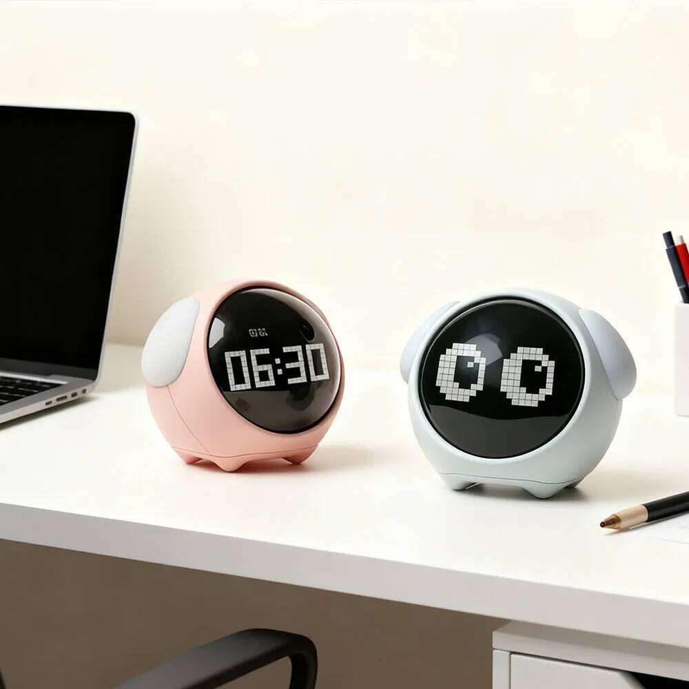 Led Awakening Light Cute Alarm Clock Electronic Watch Desk Digital Moment Bedroom Decoration Table And Accessory Smart Hour W260130