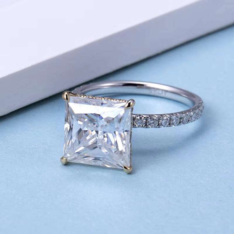 Messi Gems MSR-736 18K White Gold IGI 5CT D VS1 Princess Cut Jewelry Lab Grown Diamond Ring