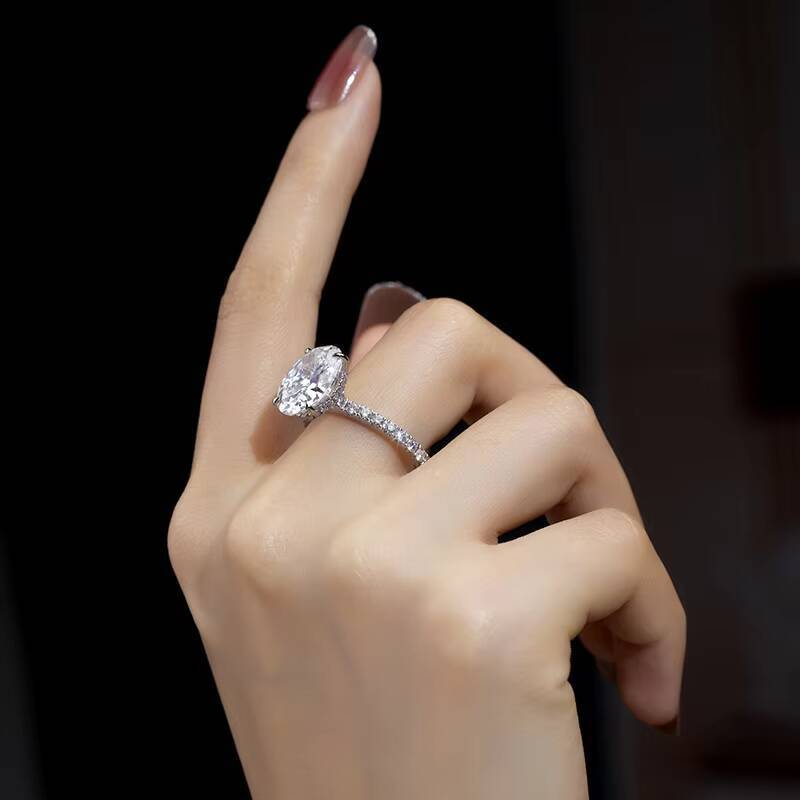 Messi Jewelry MSR-1133 18K Gold Women Engagement Ring Lab Grown Diamond Ring