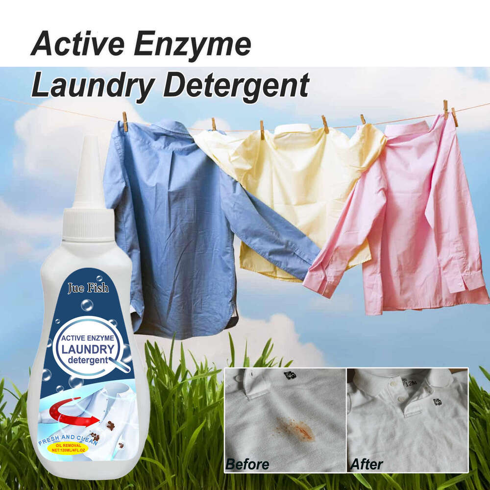 Jue Fish Active Enzyme Fabric Stain Remover Cleaner for Clothes Removes Oil Dirt, Sweat Pen Stains, Drink Stains S260130