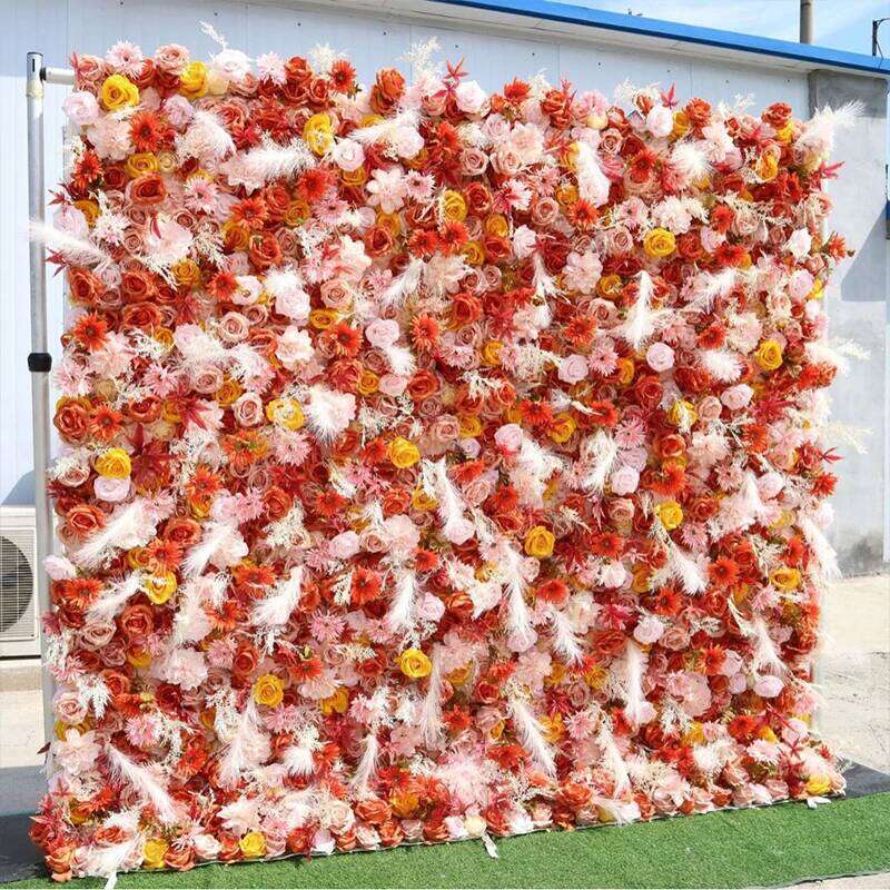 5D White Rose Peony Hydrangea Cloth Roll Up Flower Fabric Hanging Curtain Plant Wall Event Party Wedding Backdrop Deco Prop Y260130