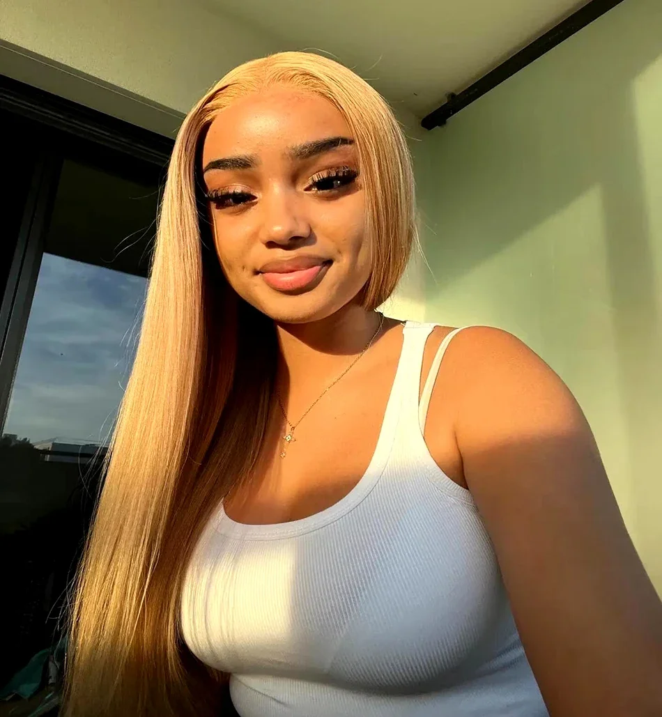 Honey Blonde HD Transparent Lace Front Wigs Human Hair #27 Colored Brazilian Bone Straight Lace Frontal Human Hair Wigs