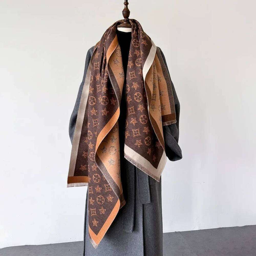 High End Dual-Use Women's 2026 Autumn And Winter New Trend Imitation Cashmere Warm Air Conditioning Shawl Long Scarf Cover Blanket