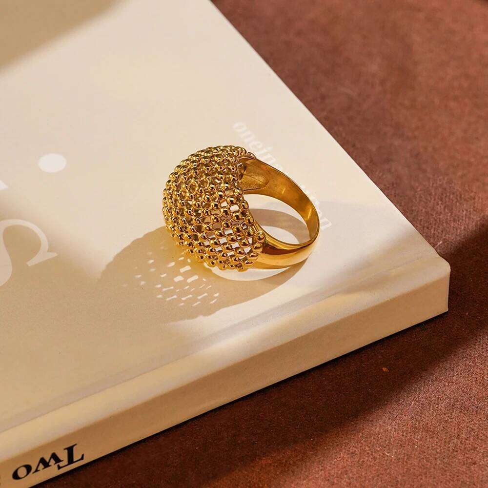 ENFASHION Anillos Mujer Geometry Irregular Fold Ring For Women Stainless steel 18K Plated Gold Fashion Jewelry Cocktail R254581 XJ260130