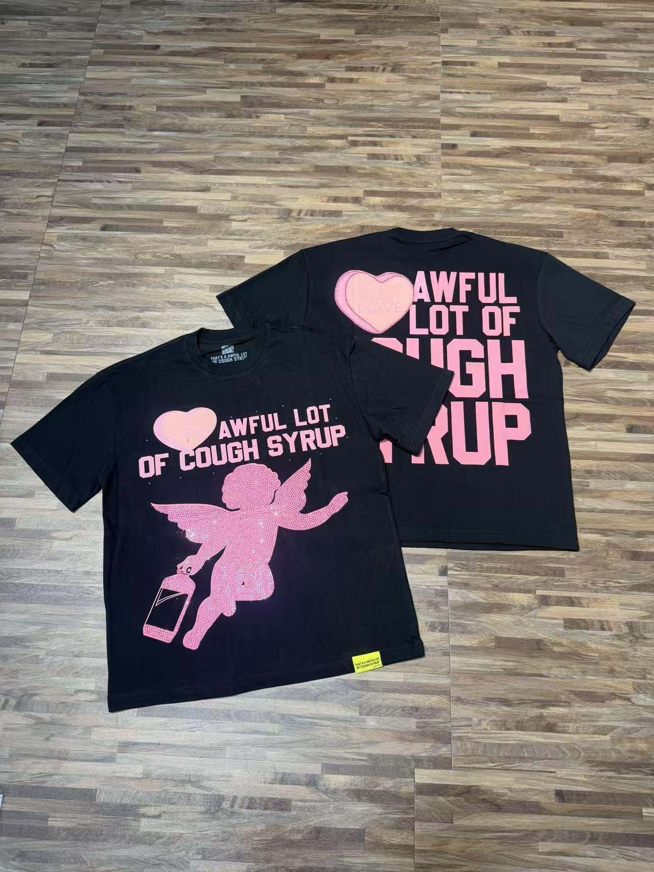 Men's T Shirts THAT'S A AWFUL LOT OF COUGH SYRUP Short Sleeve Washed Cotton T-shirt Summer High-quality Hip-hop Trend Short Sleeve Casual