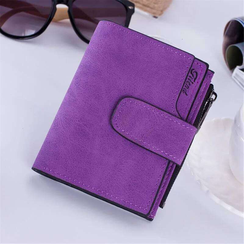 New Women's Short Wallet Made of PU Leather Female Card Holder Foldable Portable Lady Coin Purses Z260130