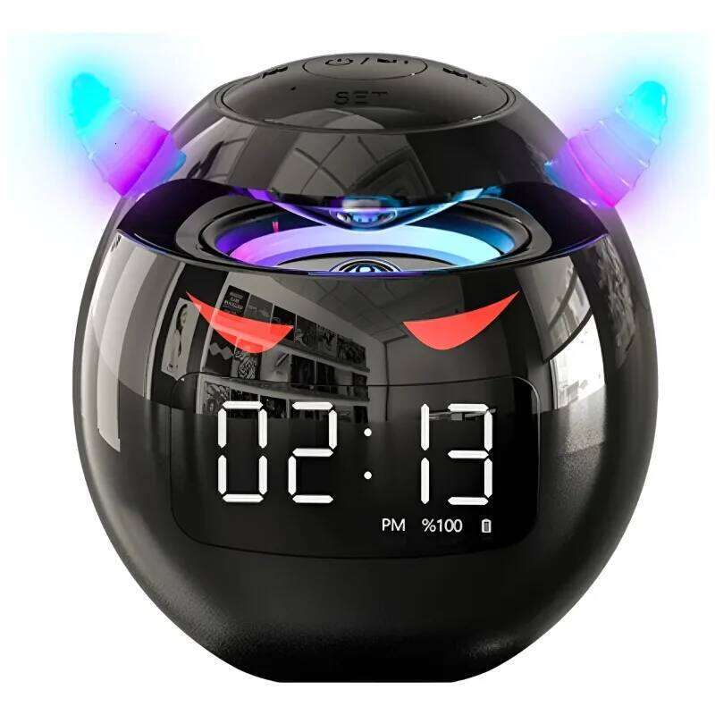 Ball Shape Bluetooth LED Digital Dual Alarm Smart Voice Multi-Functional Portable Wireless Sound Speaker Clock W260130