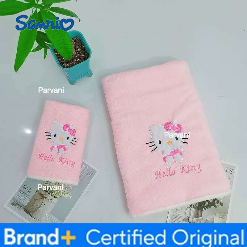 Sanrio Cartoon Hello Kitty Facial Wash Towel Dry Hair Cap Suitable Women Can Wrapped Adult Bath Towels Student Dormitory Bathroom Set H2601301