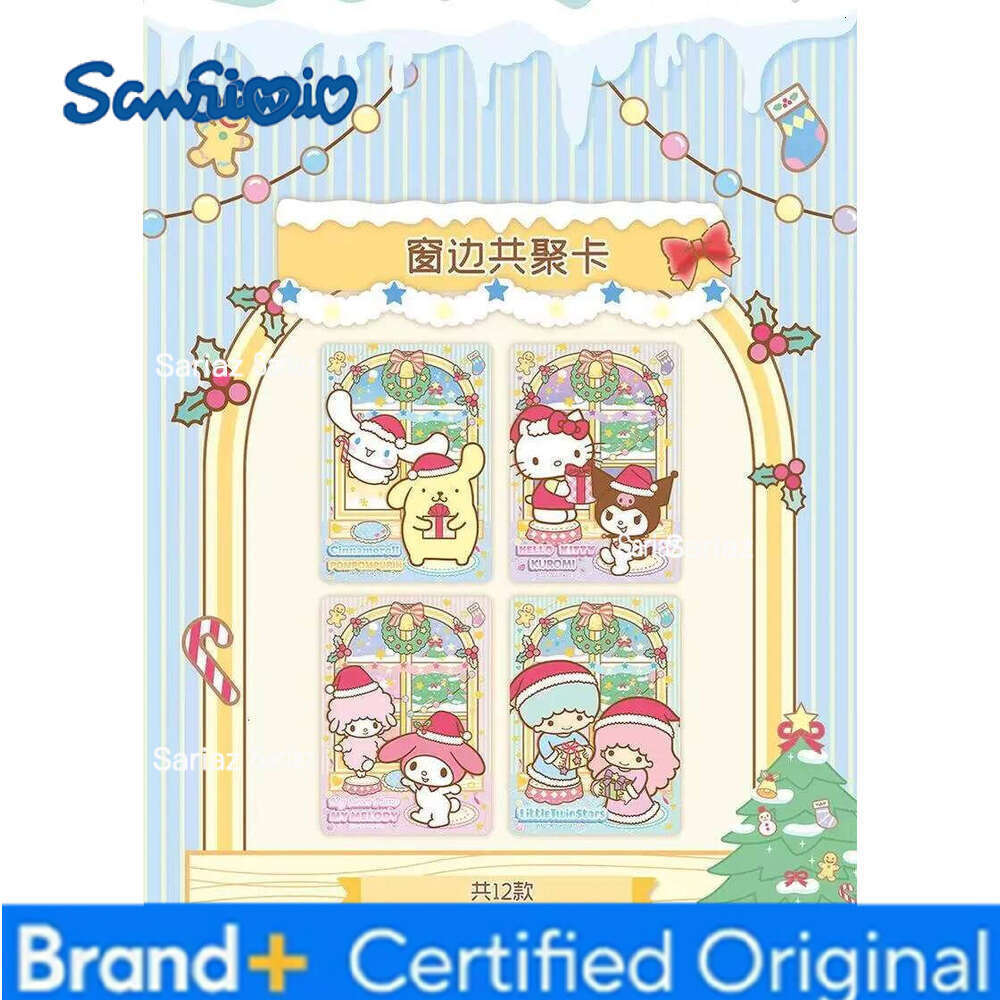Sanrio New In Stock Mymelody Kuromi Warm Winter Celebration Blind Box Photo Paper Cinnamoroll Collection Small Card Girl Gifts H260130