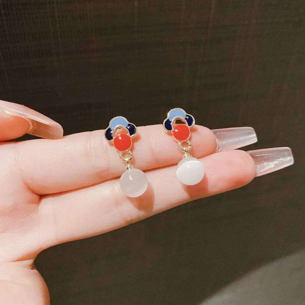 Vintage Chinese Court Retro Style Drop Delicate Nature Crystal Stones Earrings Ethnic Female Jewelry for Women