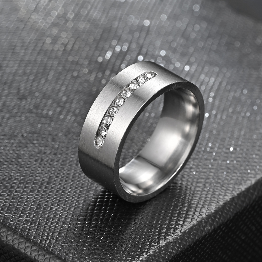 New Fashion Men's Exquisite Carved Diamond Ring Matte Sandblasted Direct Manufacturer Wholesale Price