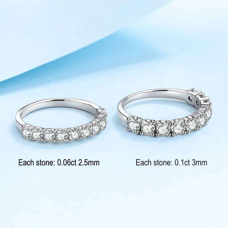 NeeTim 2.5mm 3mm Full Moissanite for Woman Wedding Jewelry 925 Sterling Silver Diamond Rings Engagement Promise Band Gifts XJ260130