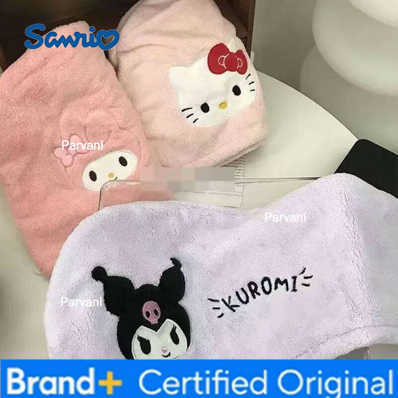 Sanrio Dry Hair Anime Cinnamonroll Melody Bath Hat Cartoon Kawaii Superabsorbent Home Bathroom Towel Girls Cute Gifts H260130
