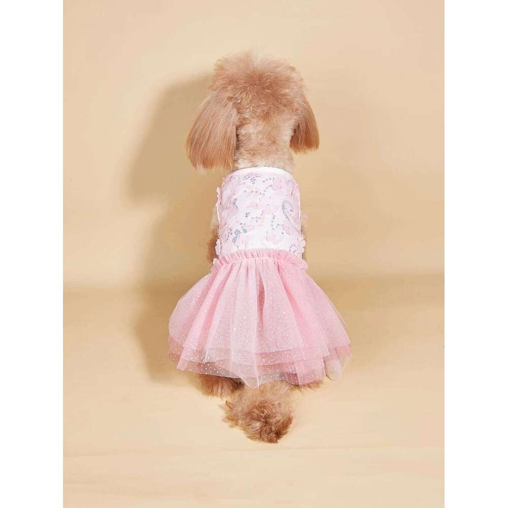 Dog TuTu Dress Small Costume Sequin Puppy with Tulle Doggie Pet Clothes Apparel for Dogs Cats Daily Wear H260129