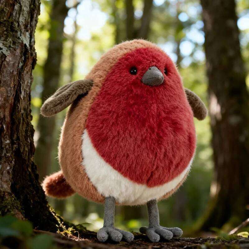 Kawaii Robin Plush Toys Soft Skin-friendly Sleep Companion Realistic Desktop Decorative Item Birthday Gifts For Friends Children Y260128