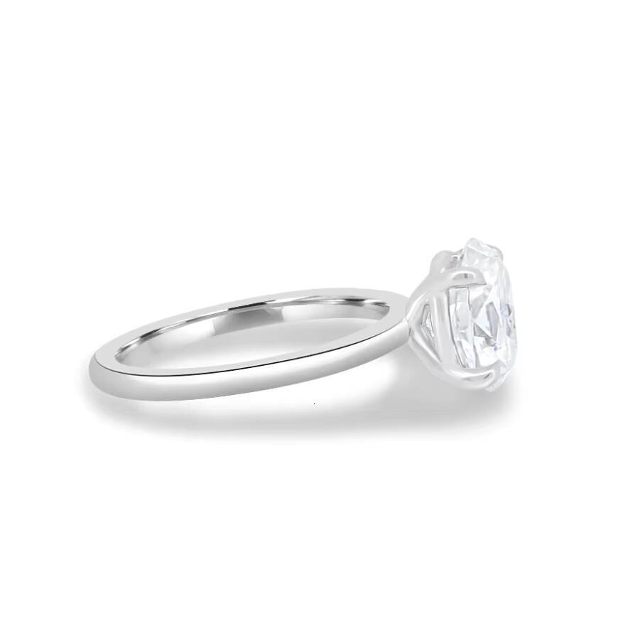 Hot Sale Mossanite Ring Gra Certificate 20 Ct Oval Cut White Gold Plated 925 Silver Real Moissanite Engagement Ladies Rings