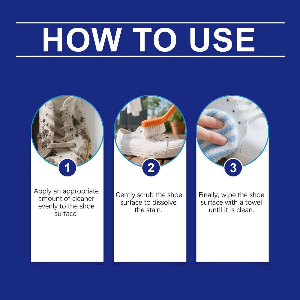 Jakehoe White Gentle Cleaning Stain Removal No-Wash Foam Portable Shoe Cleaner S260130