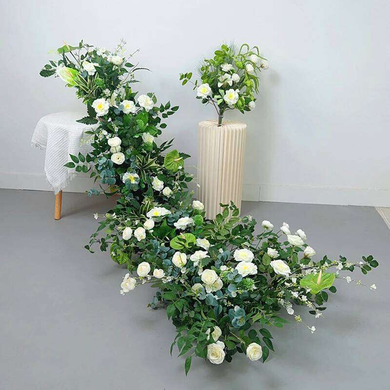 Uflower Monet Garden Waterfall Floral Garland Wedding Table Decoration Backdrop Party Flower Row Ceremony Event Decor W260130