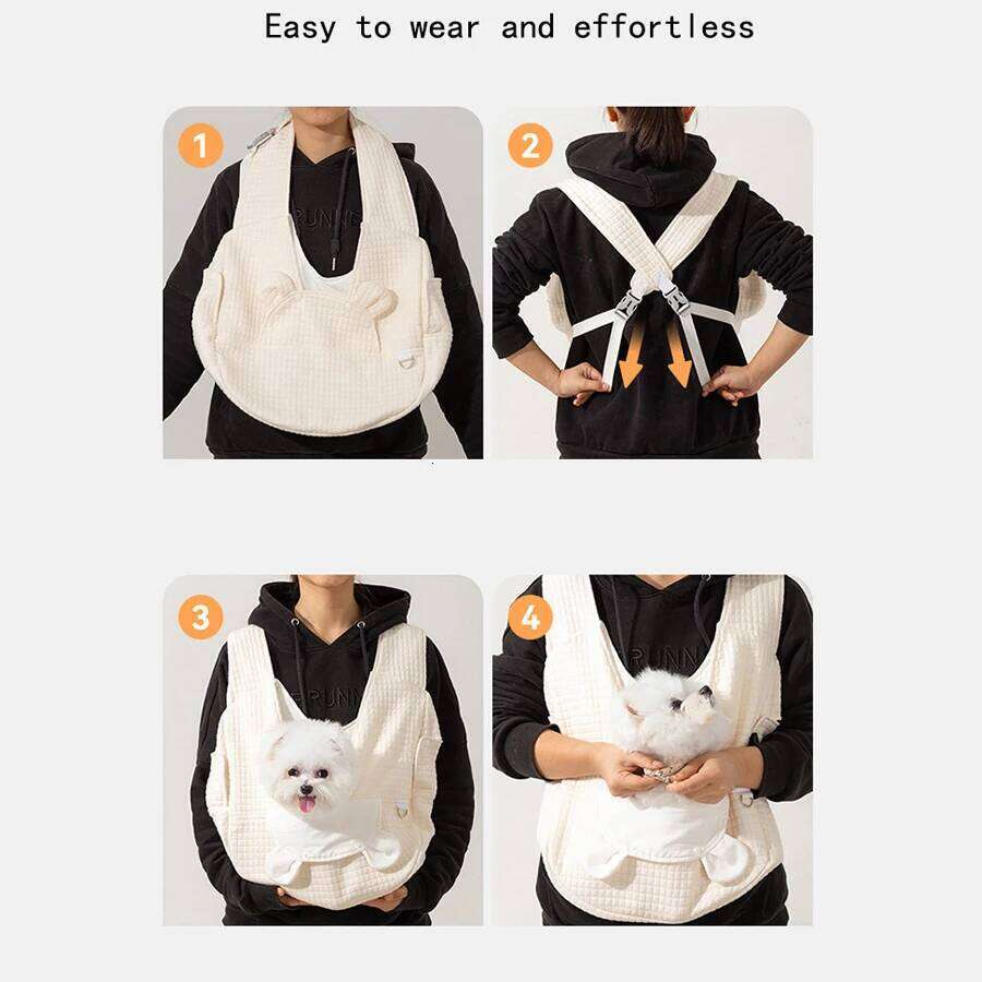 Minimalist Cross-Style Pet Carrier Portable Dog Backpack Small Double-Shoulder Outdoor Front Pack with Ad 26H0130