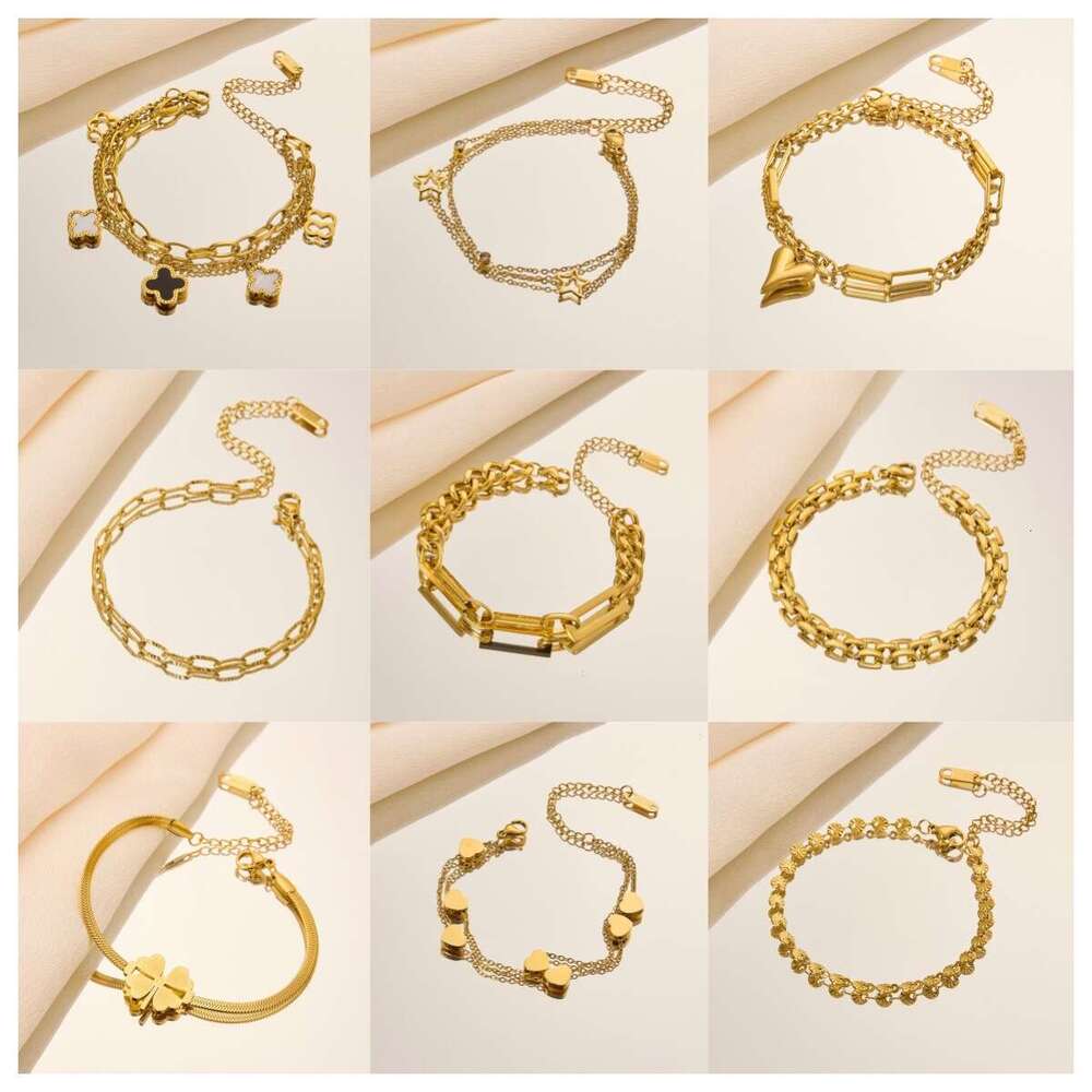 Non-Fading Titanium Steel Heart Light Luxury Elegant Multi-Layer High-End Bracelet Versatile Jewelry Manufacturer Wholesale