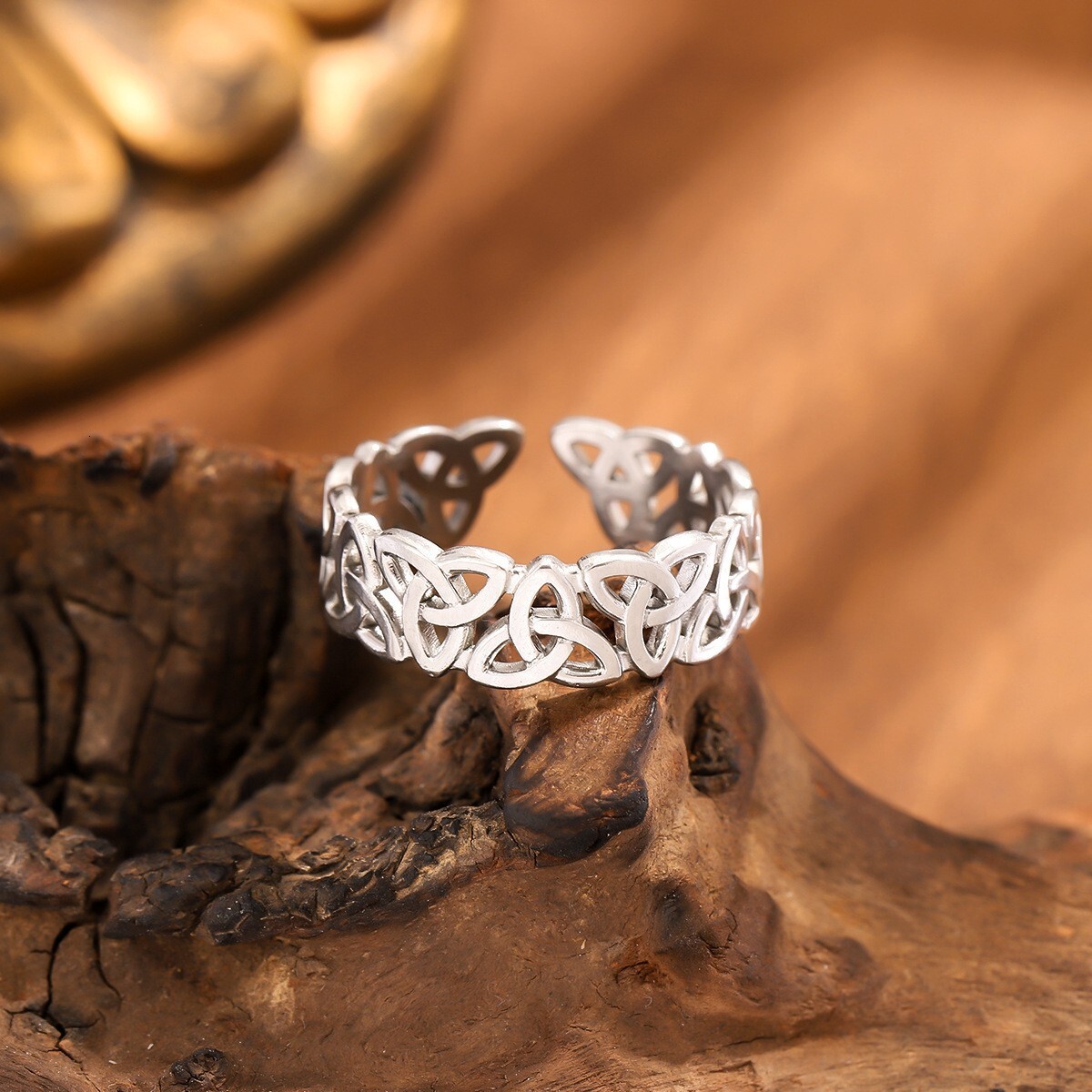 Fashion Jewelry Niche Light Luxury Trendy Temperament Popular Open Hollow Viking Style Nordic Ring