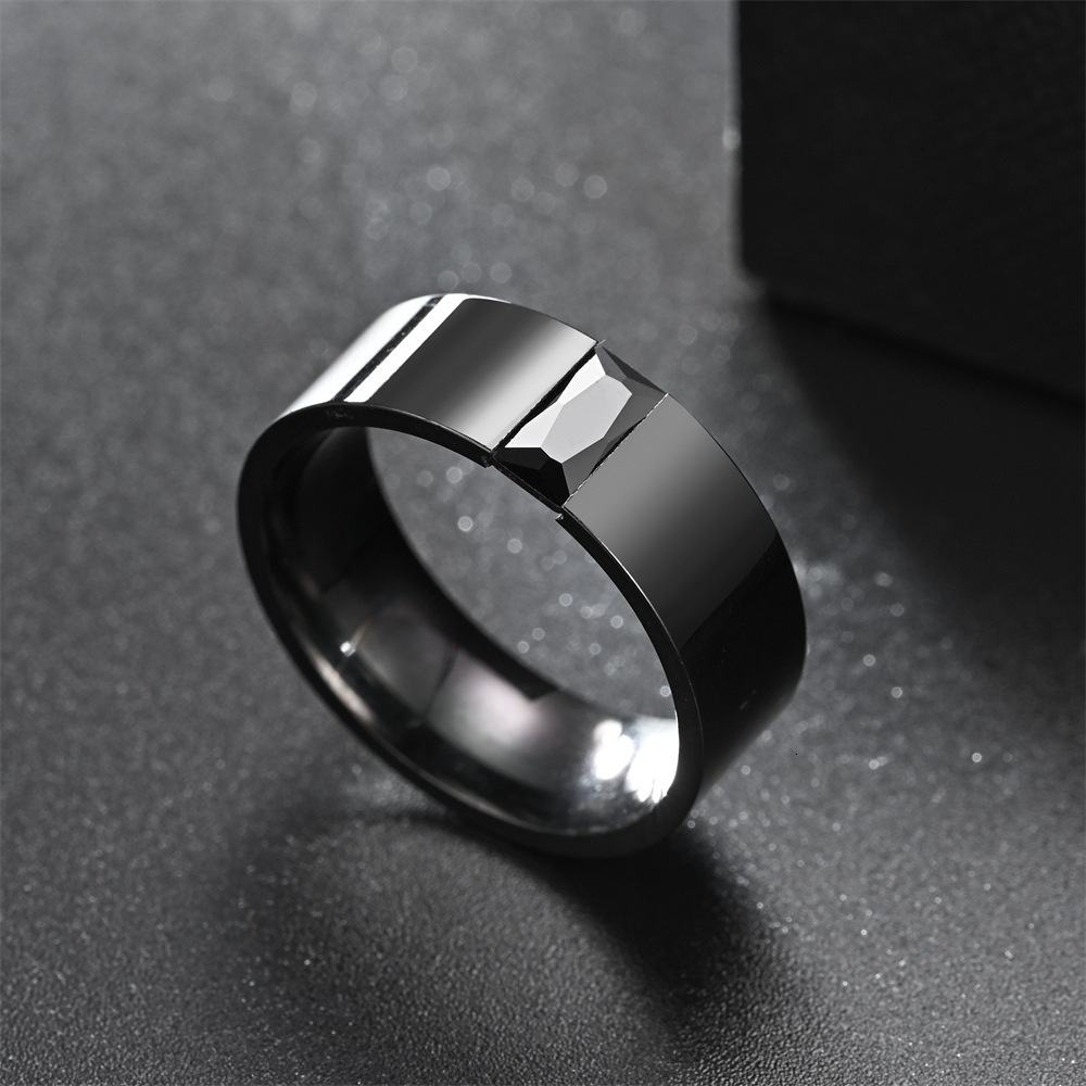 Fashion New Men's Black Elegant Open Zirconia Ring Direct Manufacturer Bulk Pricing