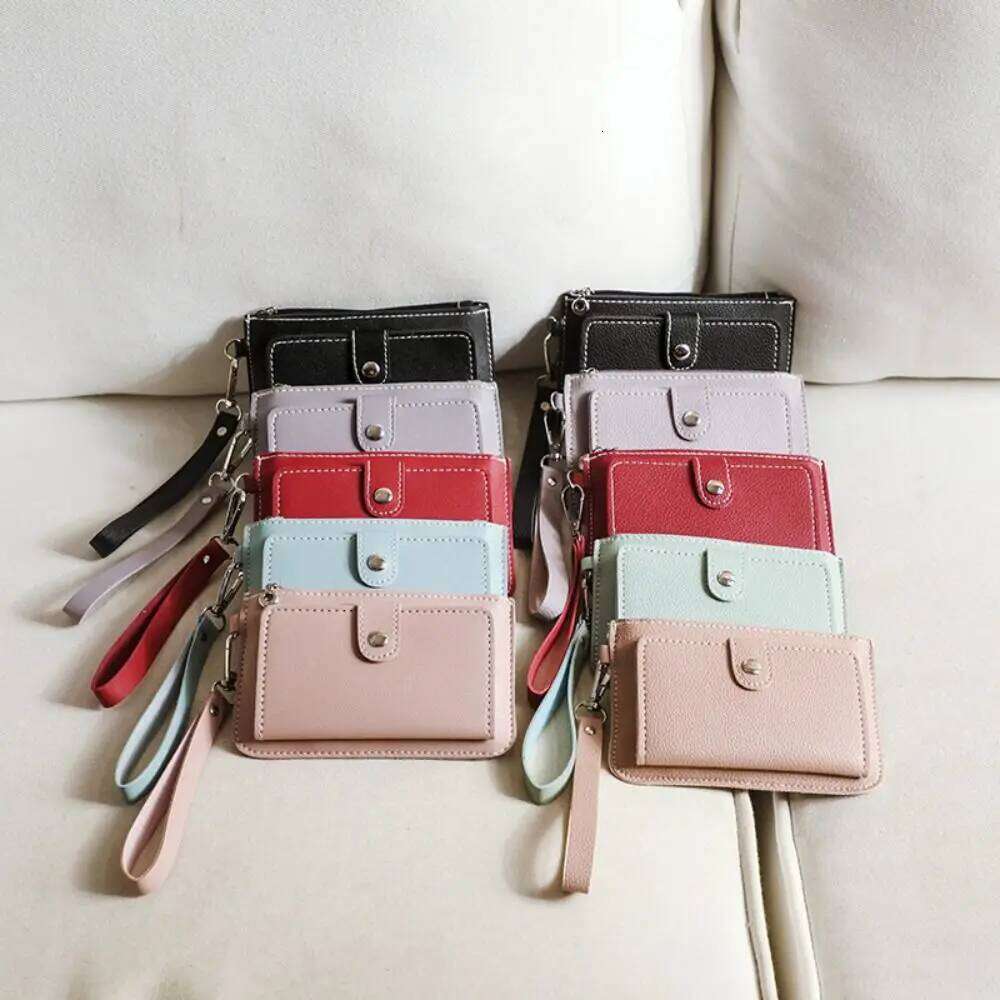 Multifunctional Ultra-thin Coin Purse Mini PU Leather Card Holder Handheld Wallet Women Z260130