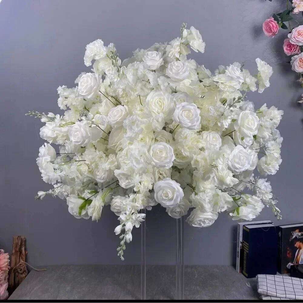 LuxuyWedding Props Artificial Arrangement Cherry Rose For Wedding Decoration Road Leading Flower Ball Floral W260130