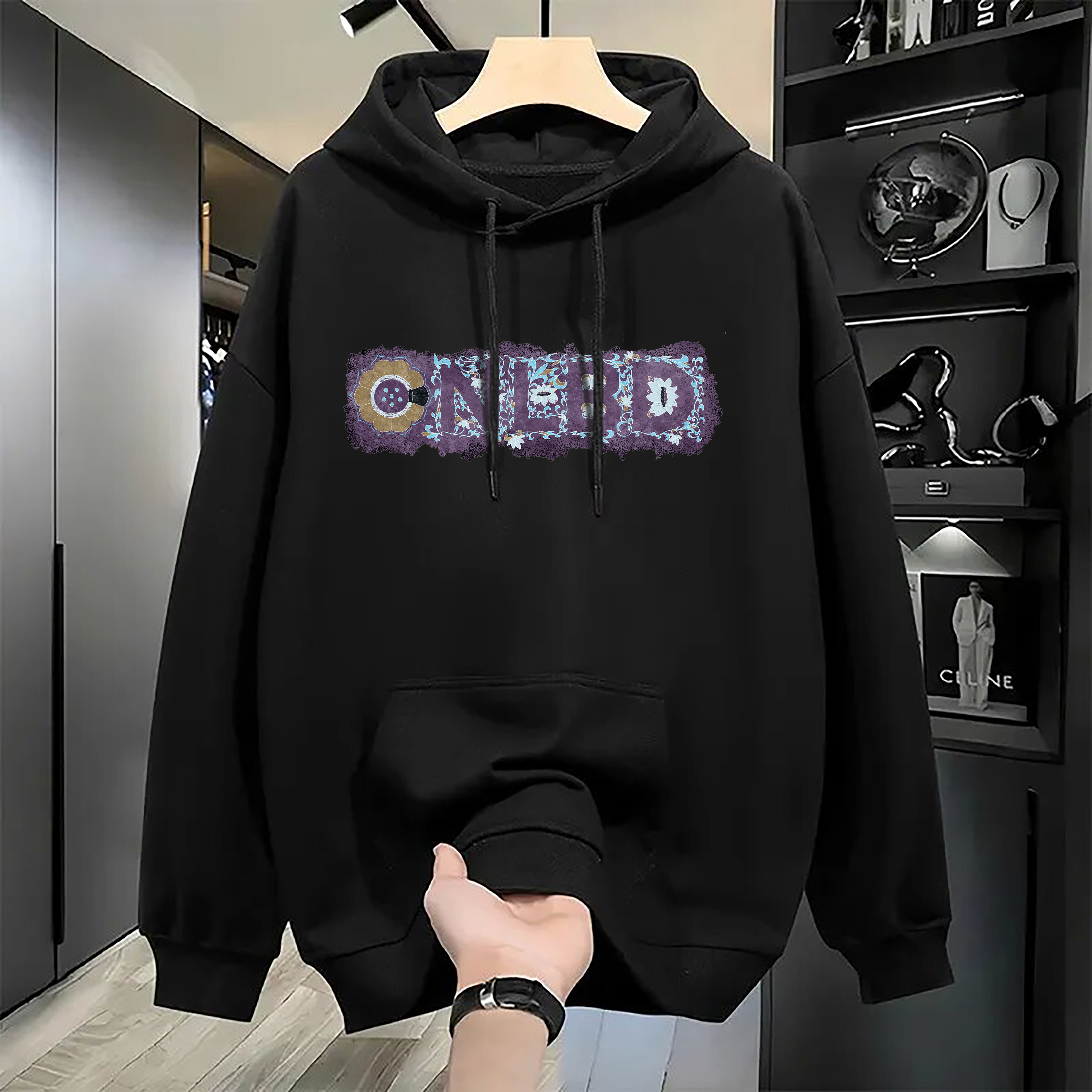 Chinese New Year Hoodie for Teen Boys Trendy Loose Fit Pullover Sweatshirt Casual Streetwear
