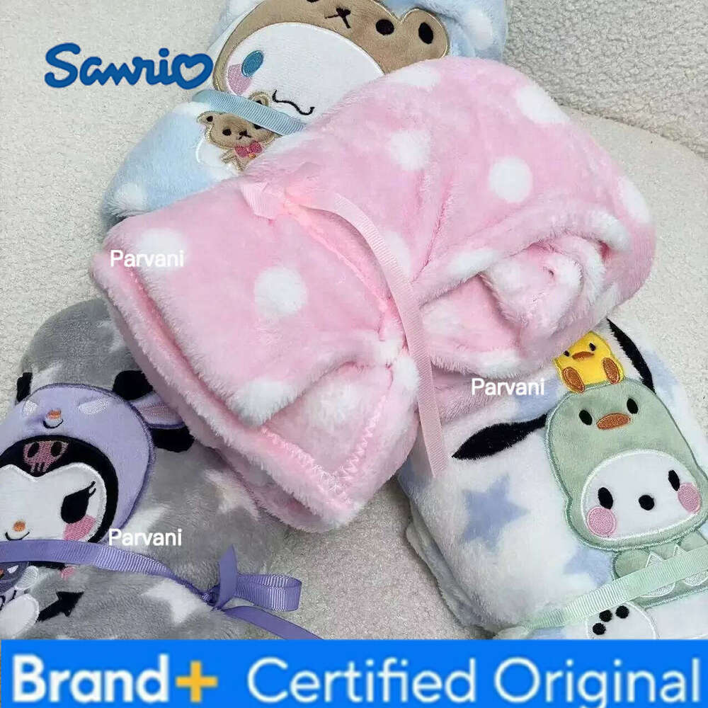 Sanrio Cute Nap Kuromi My Melody Cinnamoroll Pochacco Japanese Style Single Size Blanket For Child Spring Autumn Summer H260130