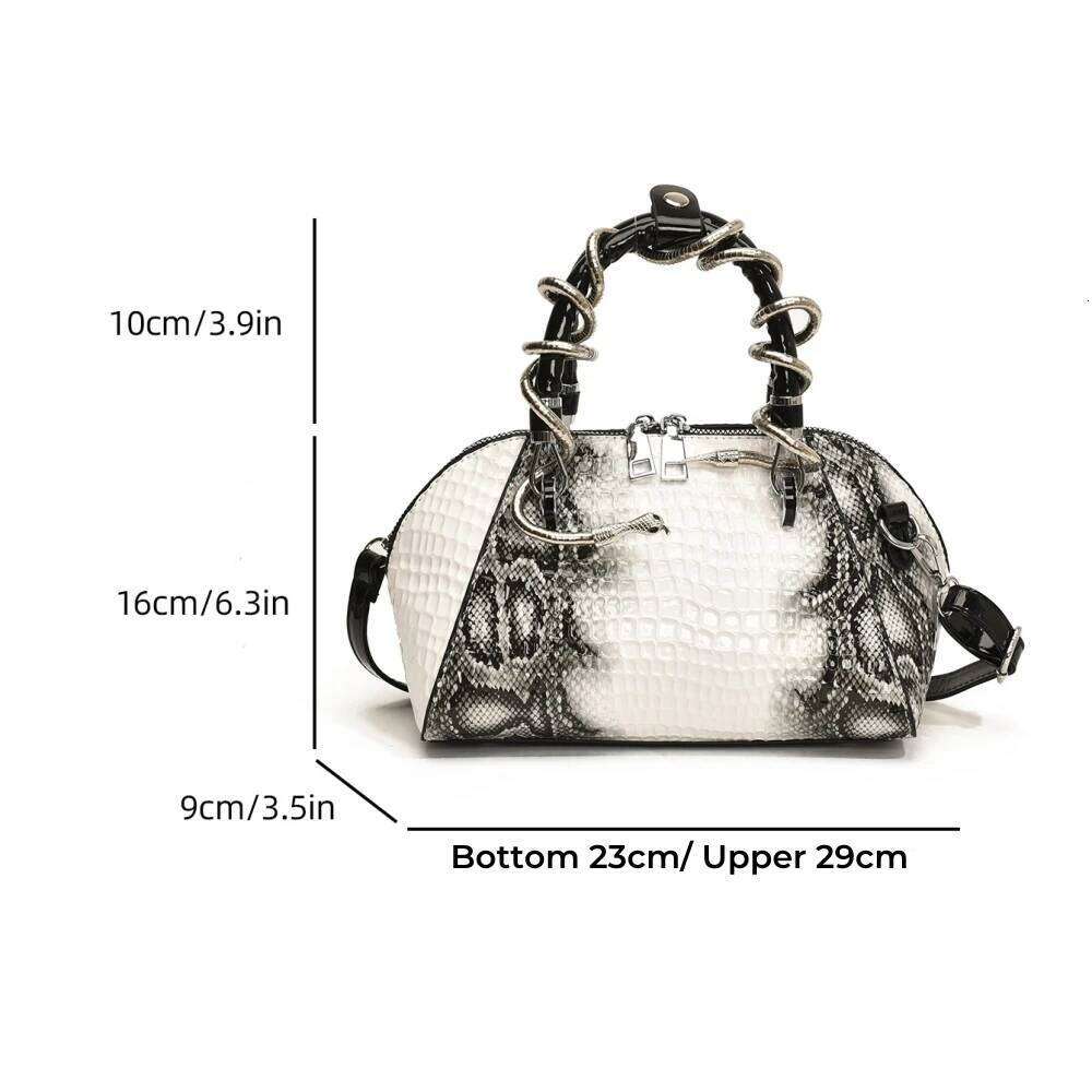 OLOEY creativity Luxury Bags For Women Crocodile Pattern Top-Handle Shell Bag With Snake Hardware Wild Shoulder Crossbody Handbags