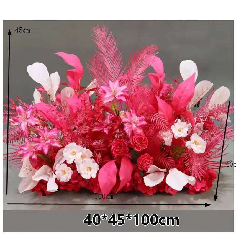 Wedding Arch Arrangement Artificial Flowers Decoration Road Leading Ground Flower Row Photo Props Stage Decor W260130