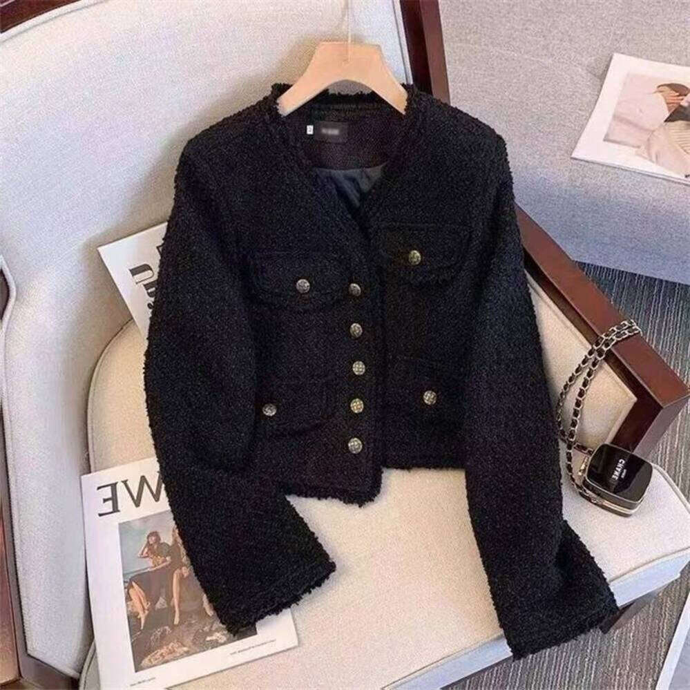 ZHE HAN Tweed Jacket English Style Womens Spring Quilting Fabric Multi-Functional Outdoor Morning Workjacket Splashproof Regular Stylish