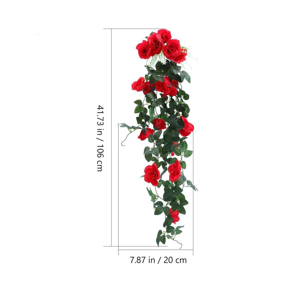 Simulated Rattan Garland High Quality Plastic Craft Lifelike Fake Rose Flower Vine for Wedding Party Decor Background Y260130