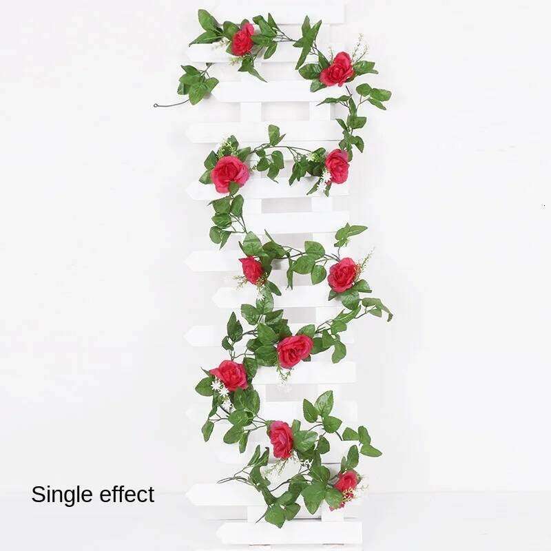 2.2m Silk Artificial Roses Flowers Rattan String Vine with Green Leaves For Home Wedding Garden Decoration Hanging Garland Wall Y260130