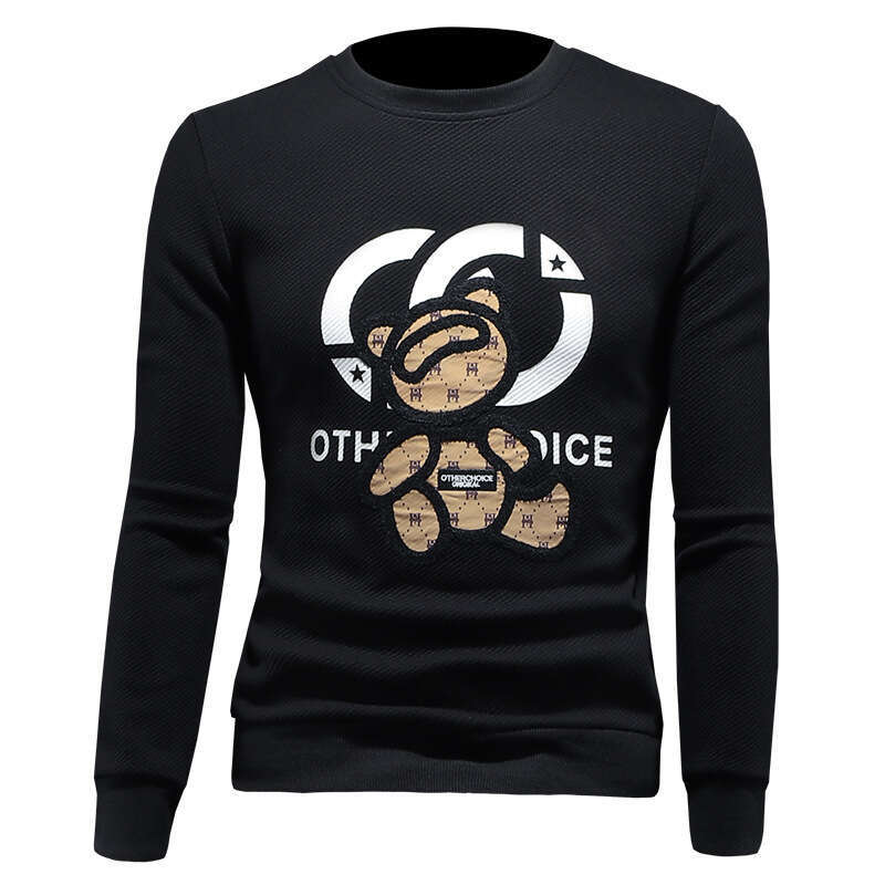 25 Autumn Winter New Casual Fashion Round Neck Pullover Embroidered Base Shirt Youth Men's Sweatshirt