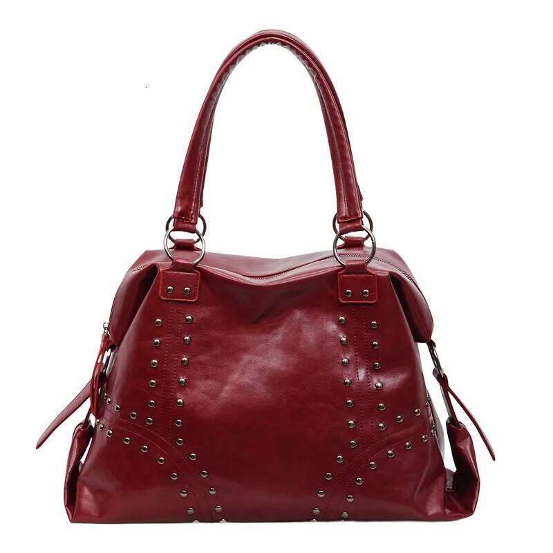 Retro Trendy Rivet Fashionable Tote for Woman Shoulder Bags Large Capacity Bag Purse and Handbags Z260130