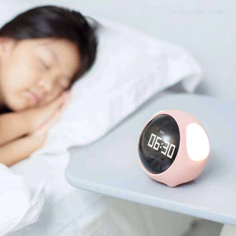 Child Digital Emotion Table WIth Light Living Room Bedroom Desktop Cute Cartoon Alarm Clock for Kids W260130