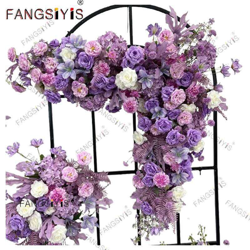 Artificial Purple Lavender Hydrangea Hang Row Romantic Wedding Backdrop Arch Decor Aisle Flower Welcome Floral Party Prop Y260130