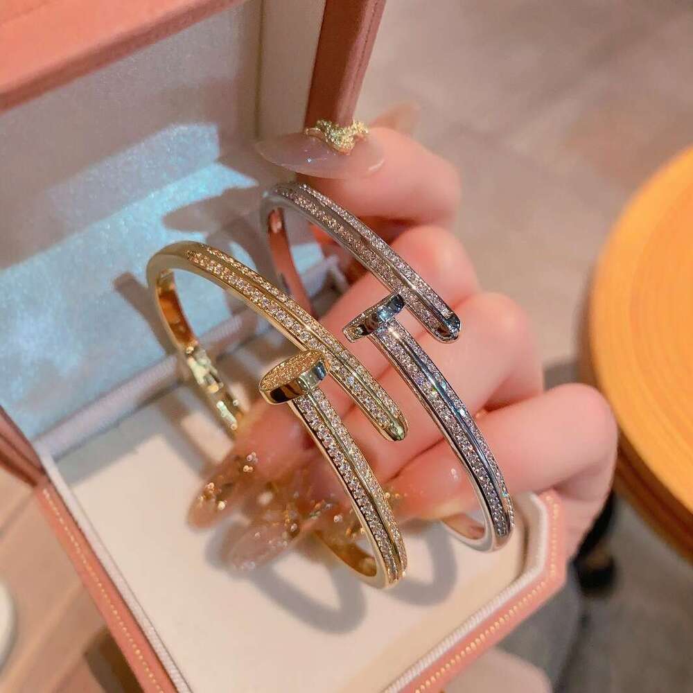 Diamond Studded Open Bracelet High-end Texture Light Luxury Women's Exquisite Versatile Jewelry