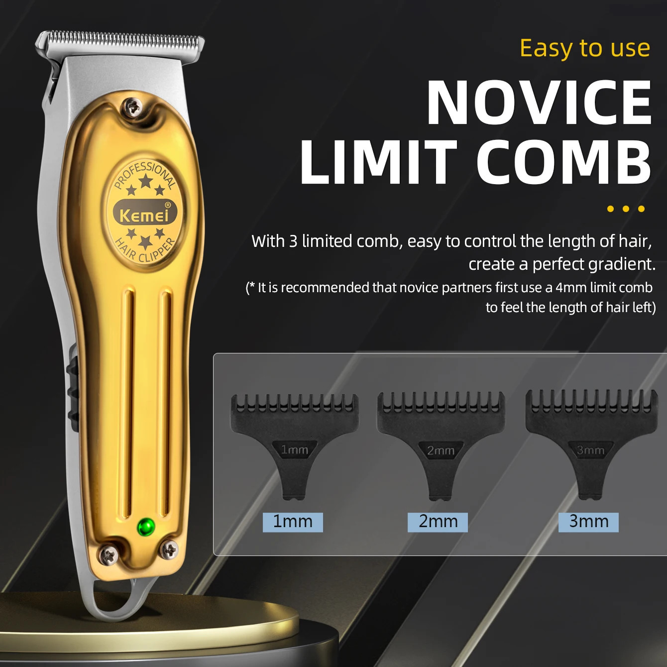 Professional Hair Trimmer Electric Hair Clipper Mens Rechargeable Barber Cordless Hair Cutting Machine for BareHeaded 260129