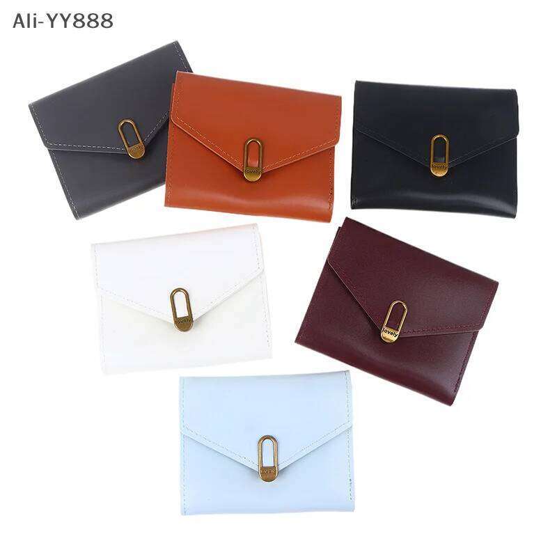 Short Three Fold PU Multi Slot Card Bag Zero Wallet Purses For Women Z260130