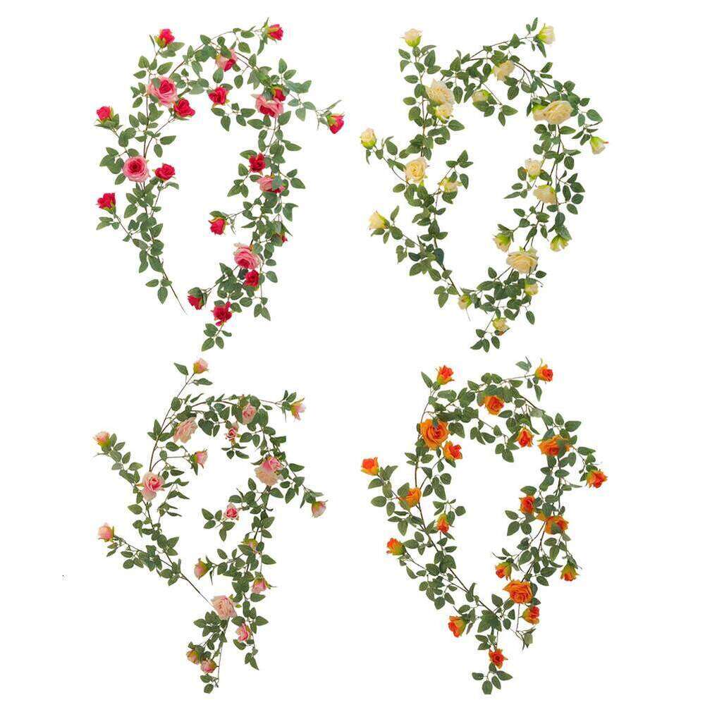 5.9 FT Artificial Rose Garland Fake Flower Vine for Wedding Home Party Garden Arrangement Decor W260130