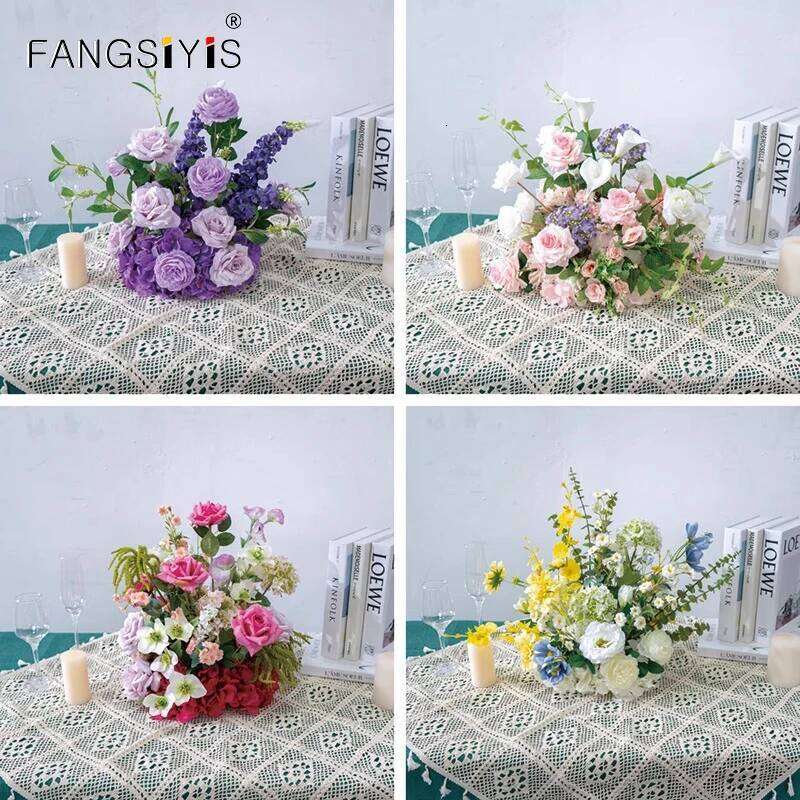 Large artificial ball wedding center frame decorative table flower geometric shelf party stage display Y260130